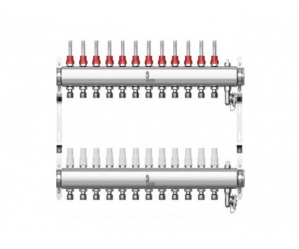 Коллектор нерж. Wester 1'-3/4 в сборе с расходомерами на 12 выходов