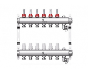 Коллектор нерж. Wester 1'-3/4 в сборе с расходомерами на 6 выходов