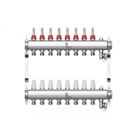 Коллектор нерж. Wester 1'-3/4 в сборе с расходомерами на 7 выходов